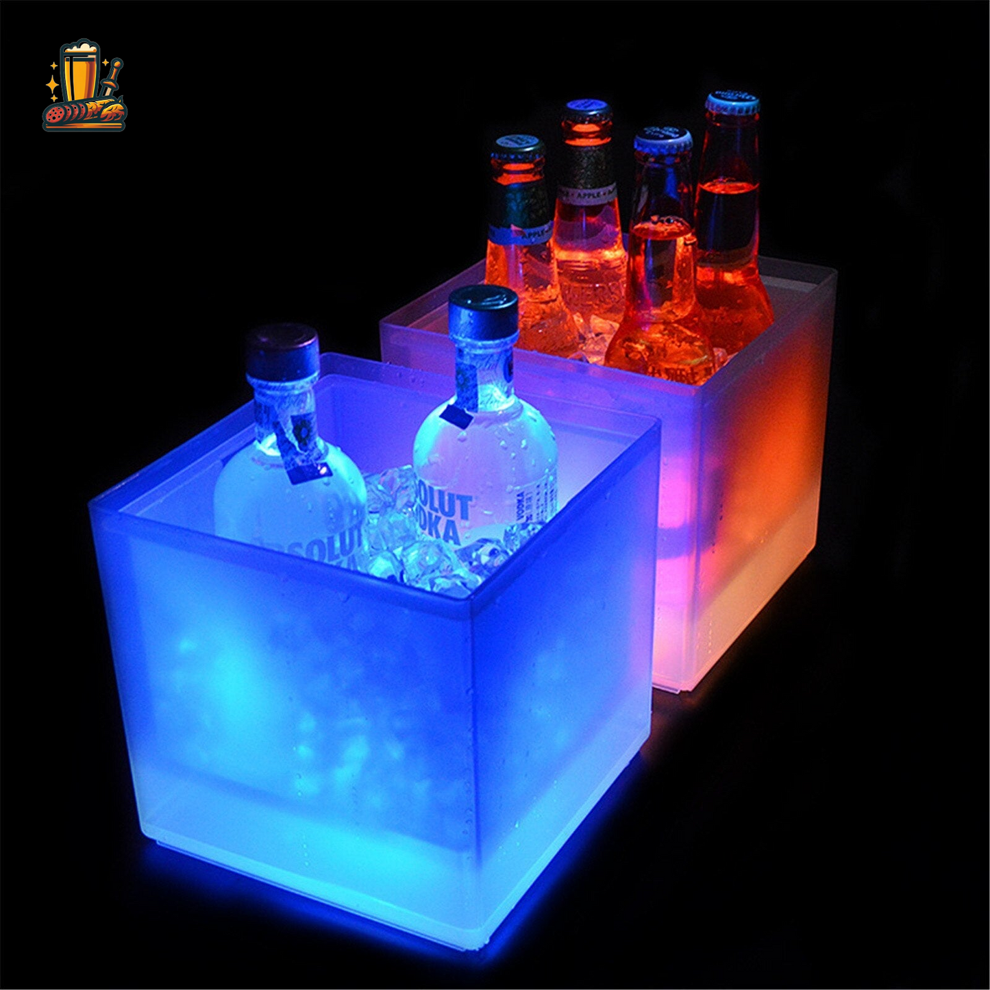 Cubo de champán luminoso