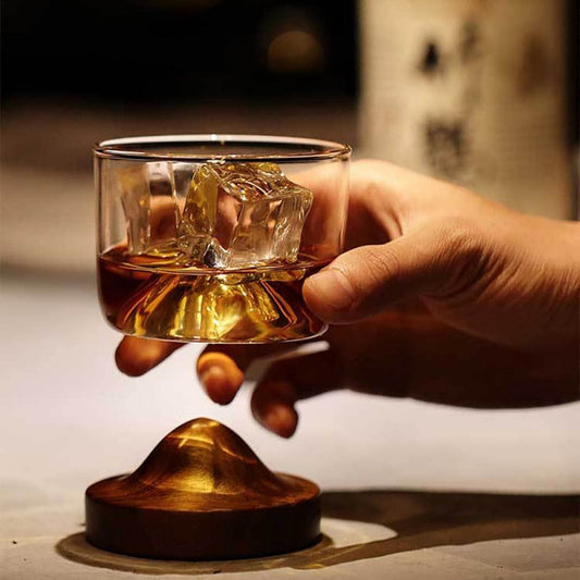 Verre Whisky Socle en Bois [Cristal]