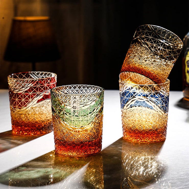 Vaso de whisky japonés cincelado